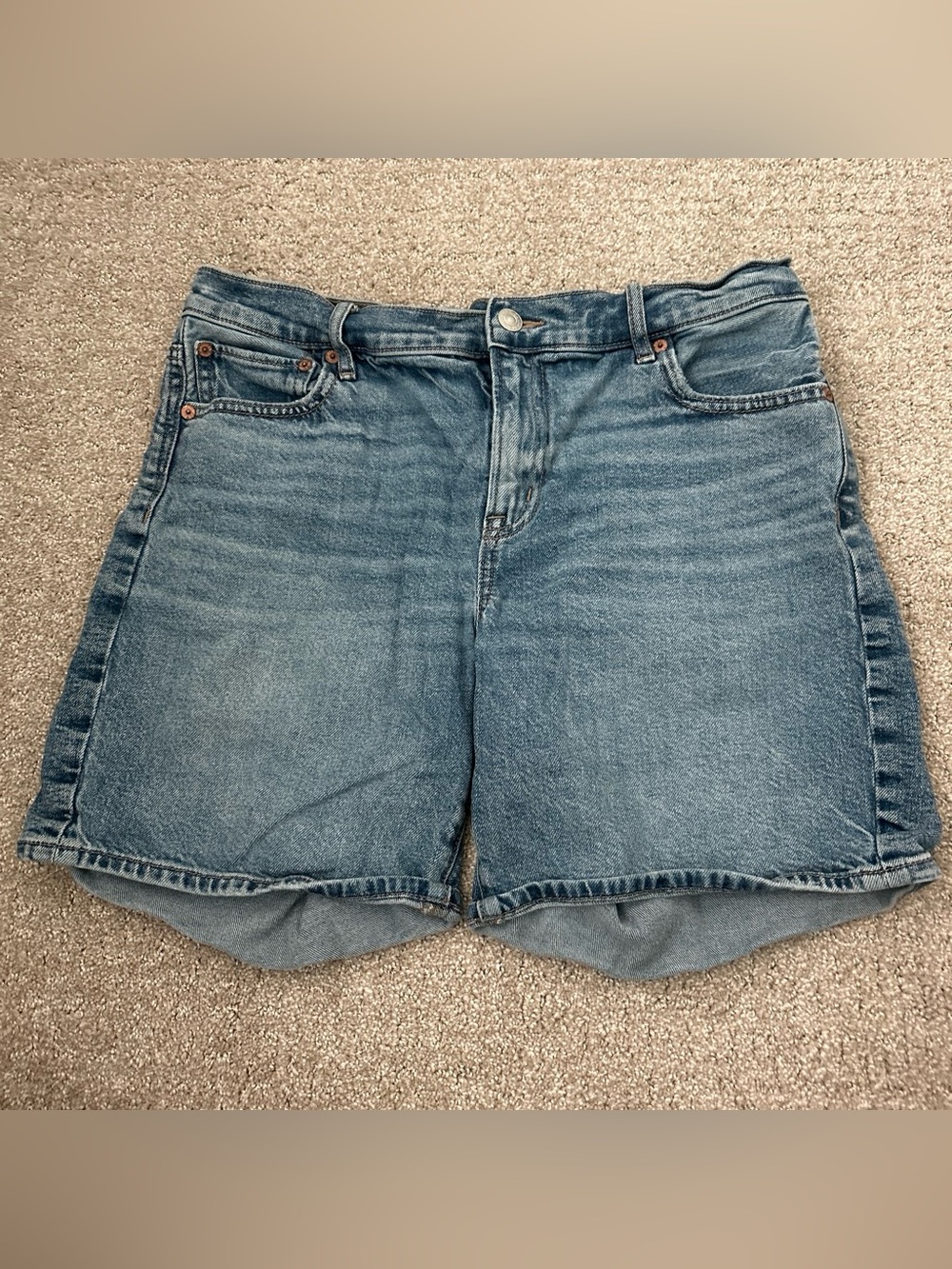 American Eagle Outfitters Medium Wash High-Rise Denim Shorts